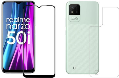 Vatsin Front and Back Tempered Glass for Realme Narzo 50i(Pack of 2)