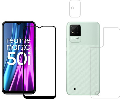 Vatsin Front and Back Tempered Glass for Realme Narzo 50i(Pack of 3)