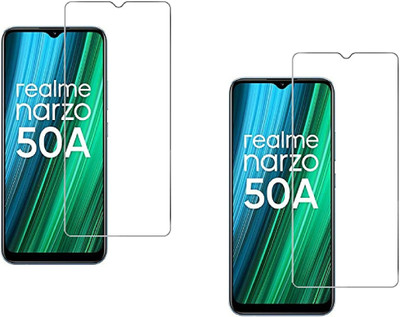 ISAAK Tempered Glass Guard for Realme Narzo 50a(Pack of 2)