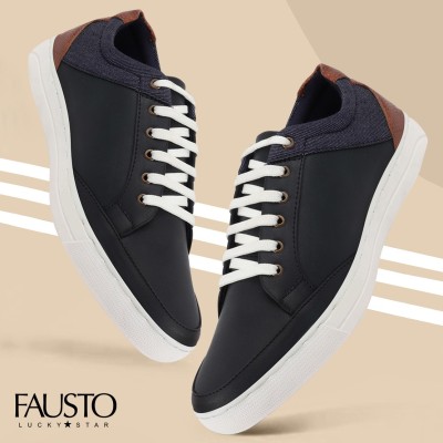 FAUSTO Trending Outdoor Walking Travel Street Casual Outfit Comfort Shoes Mojaris For Men(Navy, Black)