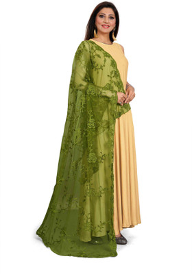 S And H Designer Net Embroidered Women Dupatta