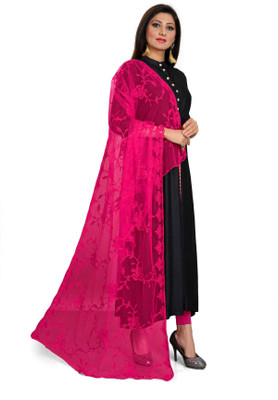 S And H Designer Net Embroidered Women Dupatta