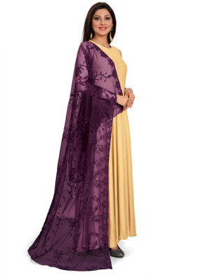 S And H Designer Net Embroidered Women Dupatta