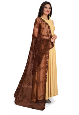 SUDURLABHAH CREATORS Net Embroidered Women Dupatta