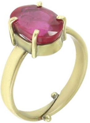 Neeba Ruby Ring Wt. 5.25Ratti For Men and Women Metal Ruby Gold Plated Ring