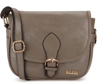 KLEIO Grey Sling Bag Snake Faux Leather Side Cross Body Sling Bag for Women's/Girls