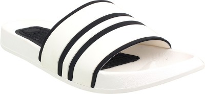 CARLTON LONDON Men Slides(White, Black , 6)