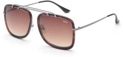IDEE Retro Square Sunglasses(For Men, Brown)