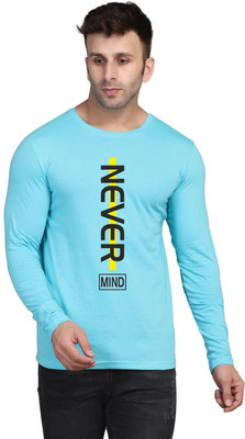 MINISTRY OF FRIENDS Typography Men Round Neck Light Blue T-Shirt