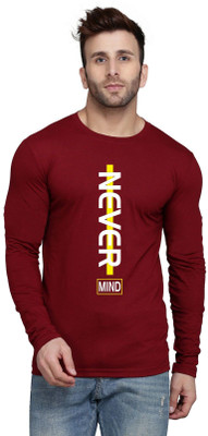 Cryptic Printed Men Round Neck Maroon T-Shirt
