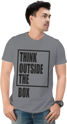 Drixo Typography Men Round Neck Grey T-Shirt