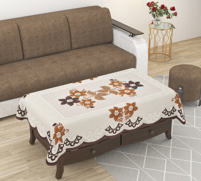 Bigger fish Floral 4 Seater Table Cover(Brown, Cotton)