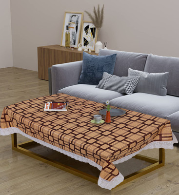 STEVE PVC 4 Seater Printed Table Cover(Brown)