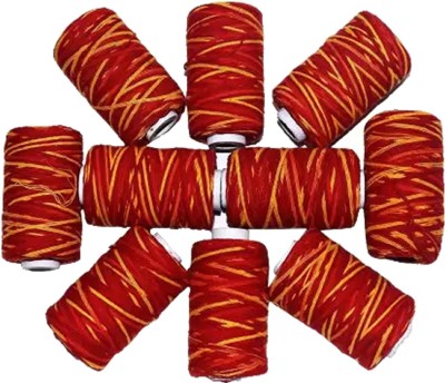 Hind Home Saraswati Red Mouli Kalava for Puja Raksha Sutra Dhaga Red, Yellow Pack of 10 Thread(5 m Pack of10)