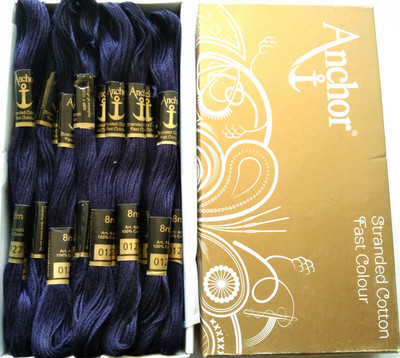ANCHOR navy blue Thread(8 m Pack of25)