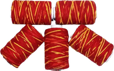 Hind Home Saraswati Red Mouli Kalava for Puja Raksha Sutra Dhaga Red, Yellow Pack of 5 Thread(5 m Pack of5)