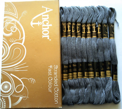 ANCHOR grey Thread(8 m Pack of10)