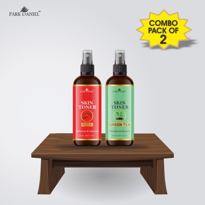 PARK DANIEL Premium Rose & Green Tea Skin Toner Combo Pack Of 2 Bottles Of 100ml (200ml) Men & Women Men & Women(200 ml)