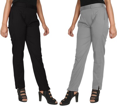 PINOVO Regular Fit, Relaxed Women Black, Grey Trousers