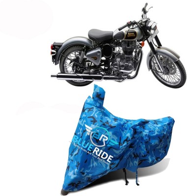 BLUERIDE Two Wheeler Cover for Royal Enfield(Classic 500, Blue)