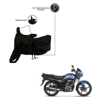 Trader's Stop Two Wheeler Cover for Hero(Super Splendor, Black)