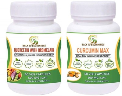 back to beginnings Quercetin With Bromelain And Curcumin Max 500 Mg Blend | Combo Pack(2 x 60 Capsules)