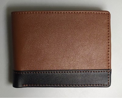 NEXA FASHION Men Tan, Black Artificial Leather Wallet(3 Card Slots)