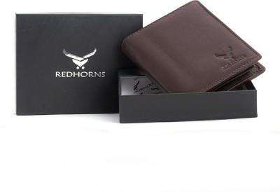 REDHORNS Men Formal, Casual, Trendy Brown Genuine Leather Card Holder(12 Card Slots)