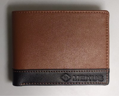 MEXUS Men Casual Tan, Black Artificial Leather Wallet(3 Card Slots)