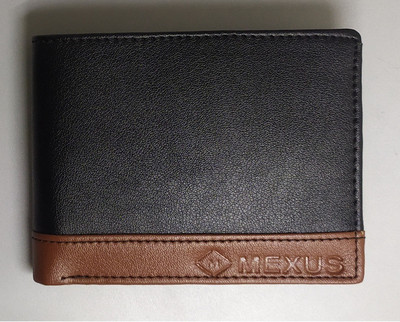 MEXUS Men Casual Black, Tan Artificial Leather Wallet(3 Card Slots)