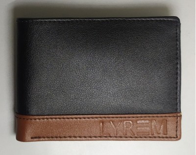 LYREM Men Casual Black, Tan Artificial Leather Wallet(3 Card Slots)