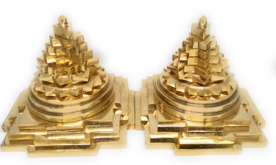 Astrosale Set Of 2 Sumeru Shree Yantra In Gold Plated To Stable Lakshmi ( money ) Brass Yantra(Pack of 2)