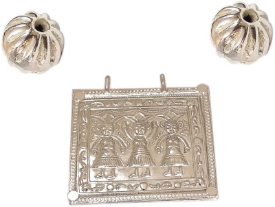 Sahiba Gems Sahiba Gems Silver / Chandi Silver Ahoi Ashtami Hoi Puja Amulet Pendant (Standard Size) with Ahoi Mata Dane Moti 4 pieces for Women Silver Yantra(Pack of 1)