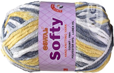 M.G Enterprise Knitting Yarn Thick Chunky Wool, Softy Yellow Grey WL 450 gm Best Used with Knitting Needles, Crochet Needles Wool Yarn for Knitting. By Oswa V WG