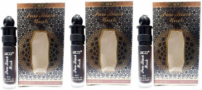 aco PURE BLACK MUSK - Attar Roll On 8ml ( PACK OF 3 ) Floral Attar(Musk)