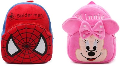 Zoi Soft Toy Bag Minnie & Spiderman Plush Bag For Cute Kids 2-5 Years (Multicolor) Plush Bag(Multicolor, 4 L)