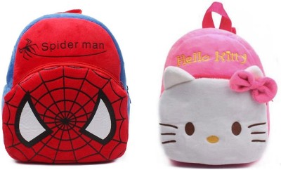 Zoi Soft Toy Bag Hello Kitty & Spiderman Plush Bag For Cute Kids 2-5 Years Plush Bag(Multicolor, 4 L)