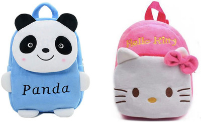 A Little Swag BM-Latch_combo of 2 pink hello kitty , blue panda_808 12 L Backpack(Multicolor)