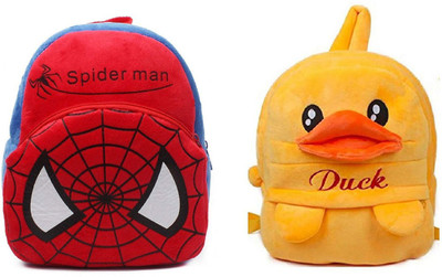 A Little Swag BM-Latch_combo of 2 re spiderman, yellow duck_730 12 L Backpack(Red)