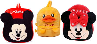 Bluemoon BM-Combo 1 Minnie 1 Mickey & 1Pikachu 12 L Backpack(Red)