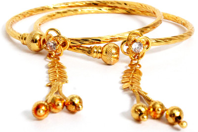 JAIRA GOLD Alloy Gold-plated Bangle Set(Pack of 2)