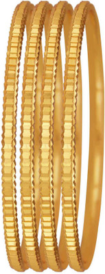JFL - Jewellery for Less Copper Gold-plated Bangle Set(Pack of 4)