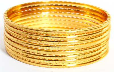 JAIRA GOLD Alloy Gold-plated Bangle Set(Pack of 8)
