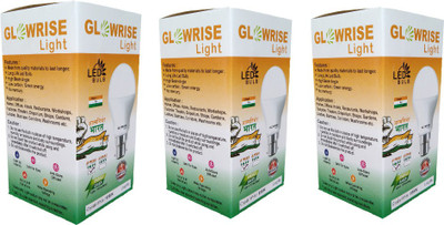 GLOWRISE LIGHT 12 W Basic Round B22 LED Bulb(White, Pack of 3)