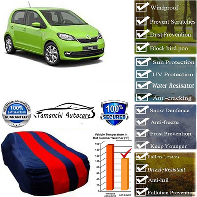 Tamanchi Autocare Car Cover For Skoda Universal For Car(Red, Black)