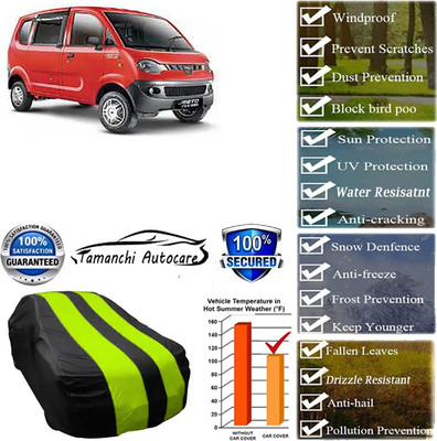 Tamanchi Autocare Car Cover For Mahindra Jeeto(Green, Black)