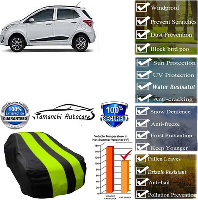 Tamanchi Autocare Car Cover For Hyundai Grand i10(Green, Black)