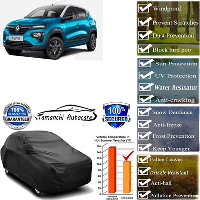 Tamanchi Autocare Car Cover For Renault Kwid 1.0 RXT AMT Petrol(Black)