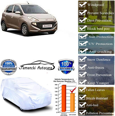 Tamanchi Autocare Car Cover For Hyundai Santro(Silver)