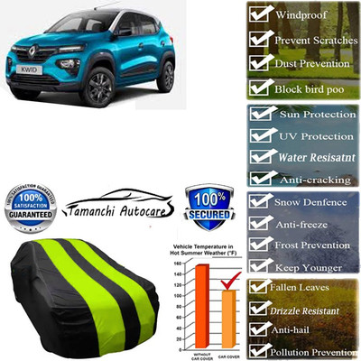 Tamanchi Autocare Car Cover For Renault Kwid 1.0 RXT AMT Petrol(Green, Black)